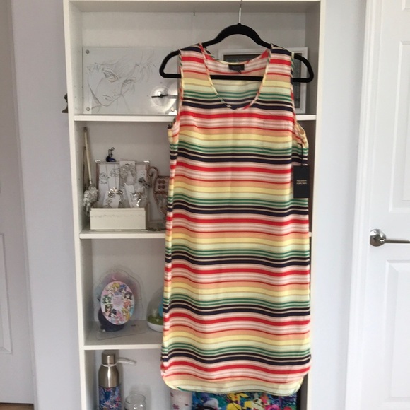 HALOGEN X ATLANTIC-PACIFIC Striped Shift Dress - Picture 3 of 13